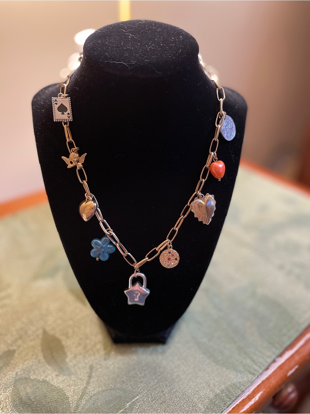 Necklace with Multicolor Charms